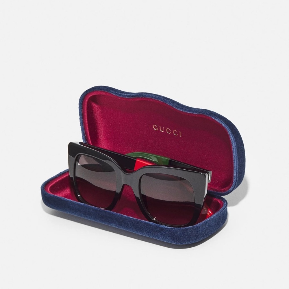 New - Gucci Web GG0163SN Cat-eye Sunglasses - Picture 6 of 16